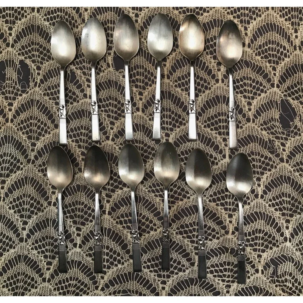 Oneida Community Morning Star Tablespoons Oval Soup Spoons Silverplate Vintage